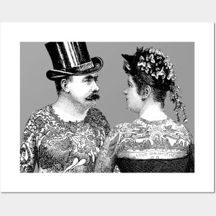 Tattooed Victorian Lovers Posters and Art